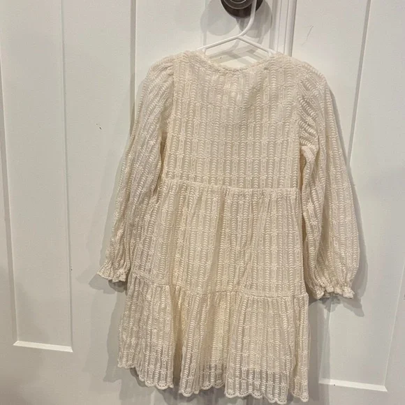 Zara Cream Textured Kids Dress - Picture 5 of 5